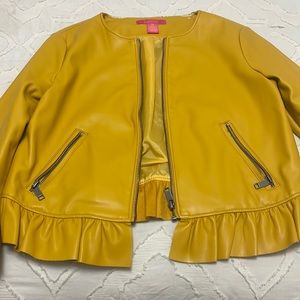 Yellow leather jacket!